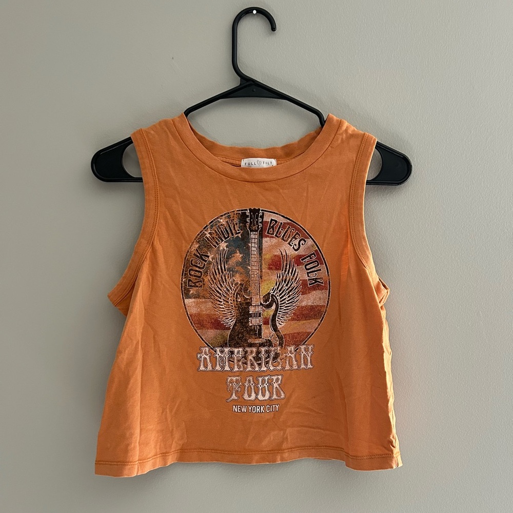 Orange Full Tilt Graphic Crop Top
